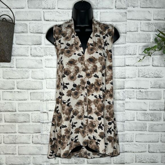 LAPIS Black, Brown, Ivory Boho Hippie Floral Sweater 1X - Picture 1 of 5